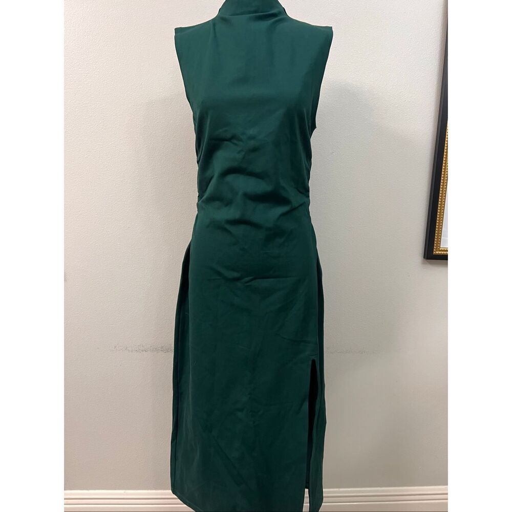 NWT Z Supply Women's Tamara Mock Neck Midi Sheath Dress Evergreen Size Large